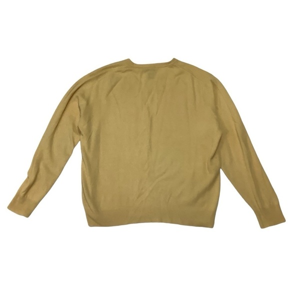 Jos. A Bank Cashmere V-neck Long Sleeve Sweater Sz Medium Yellow Fits Larger - Picture 2 of 7